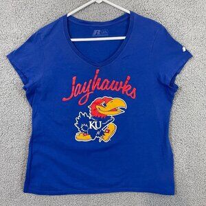University‎ of Kansas Jayhawks Women’s Large Blue KU Short Sleeve Shirt